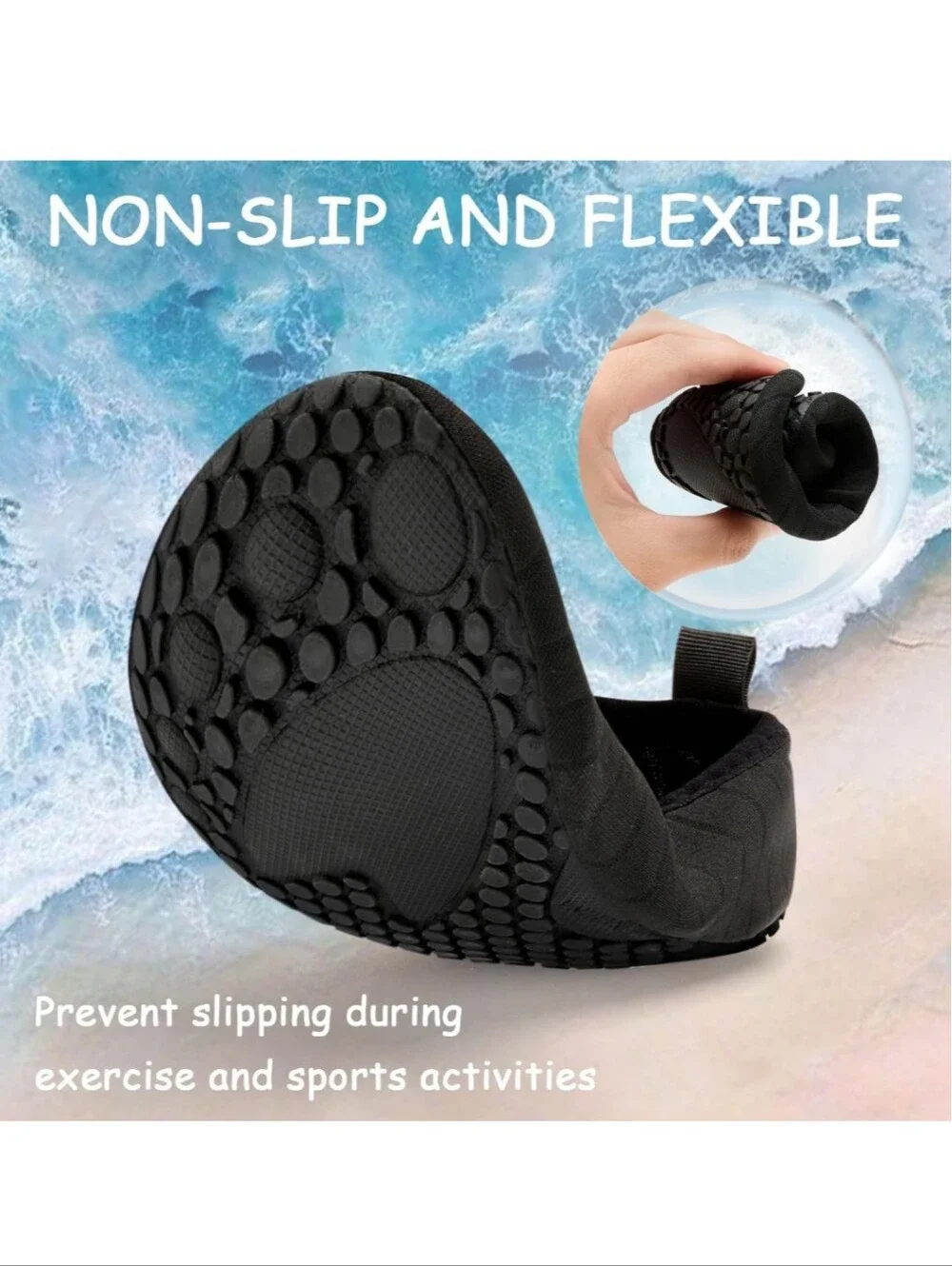 Kids Water Shoes Quick-Dry Barefoot Aqua Socks for Beach & Swim (Size Kids 12-13